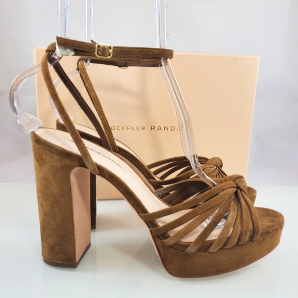 NWT$450 Loeffler Randall Rivka 120mm Suede Knot Platform Sandal Heels Sz 9.5 - Picture 9 of 16